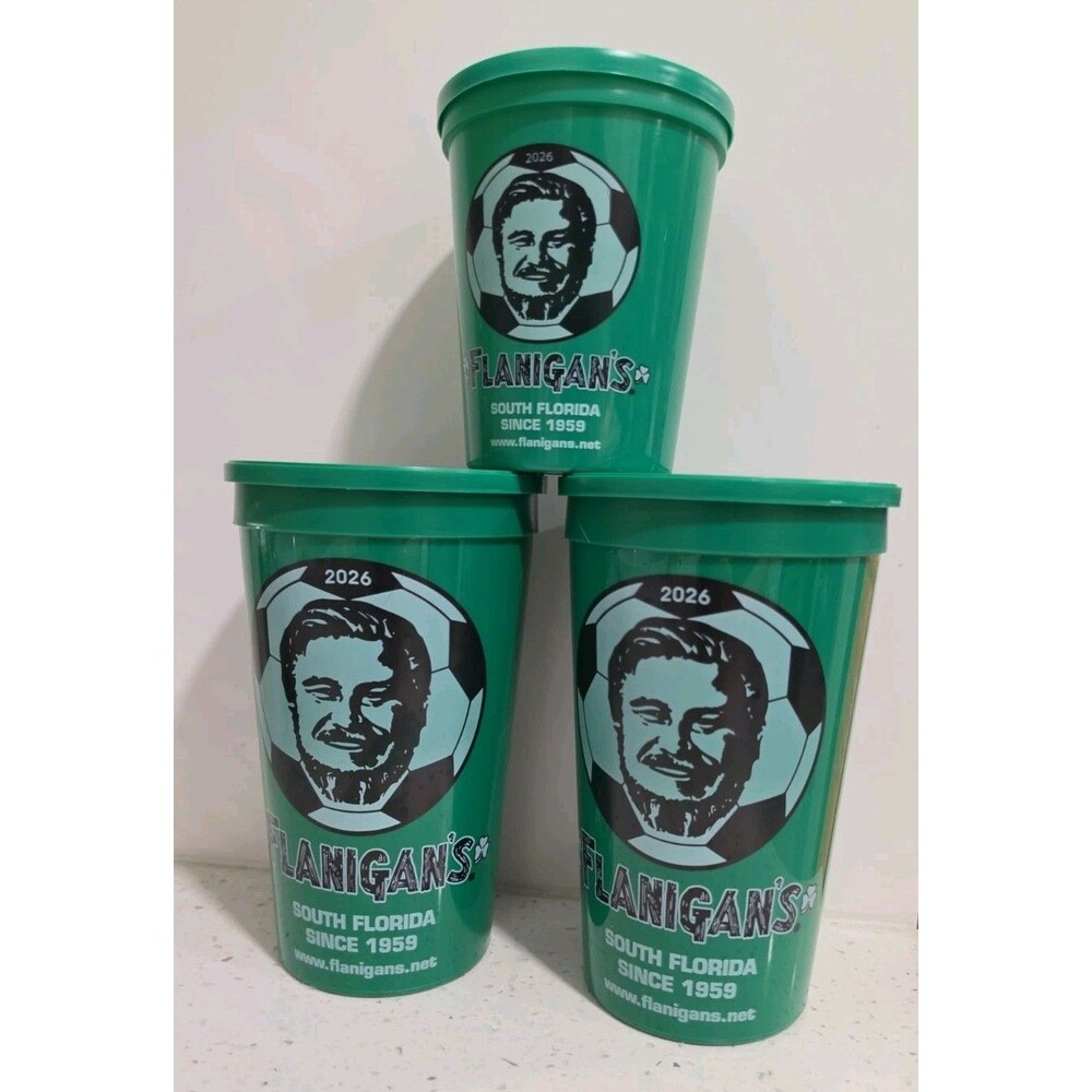 Flanigans World Cup Green Souvenir Cup Limited Edition South Florida (3)